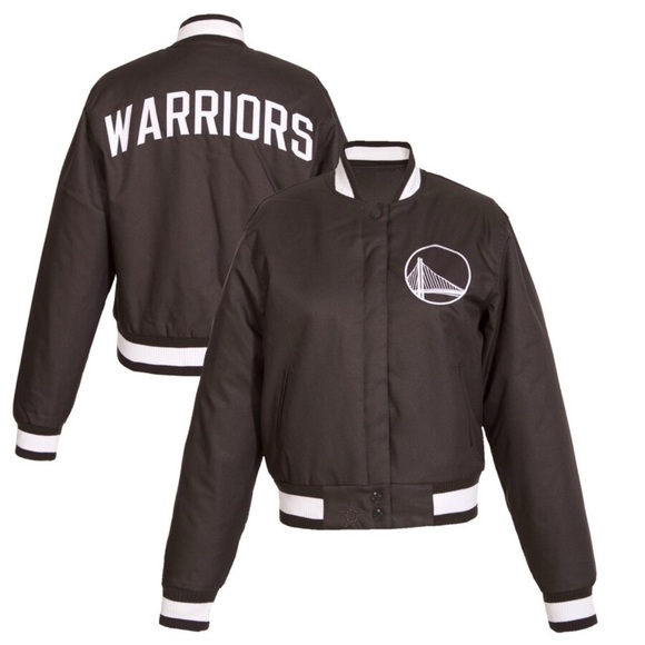 NBA Women's Golden State Warriors JH Design Gray PolyTwill Logo Jacket Unisex 2X - Picture 1 of 11